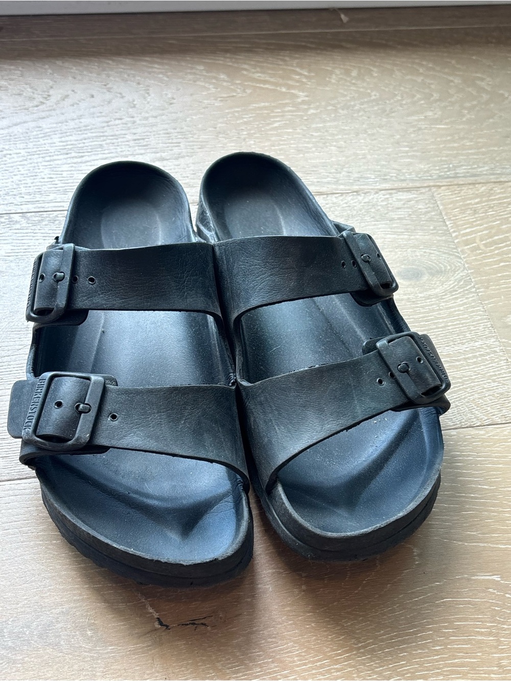 Birkenstock Black Double-Strap Rubber Women's Slide Sandals